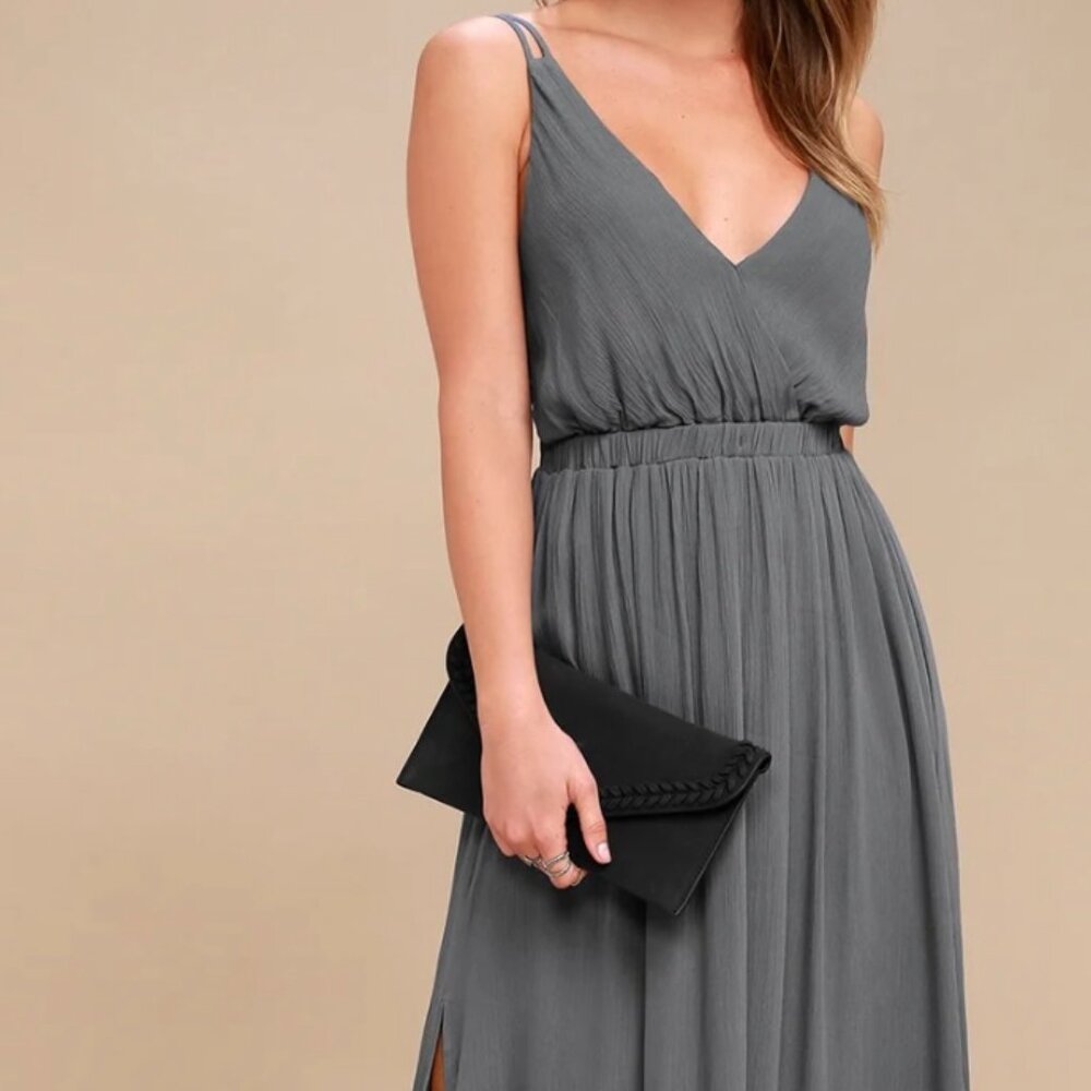 Lulus Slate Grey Maxi Dress